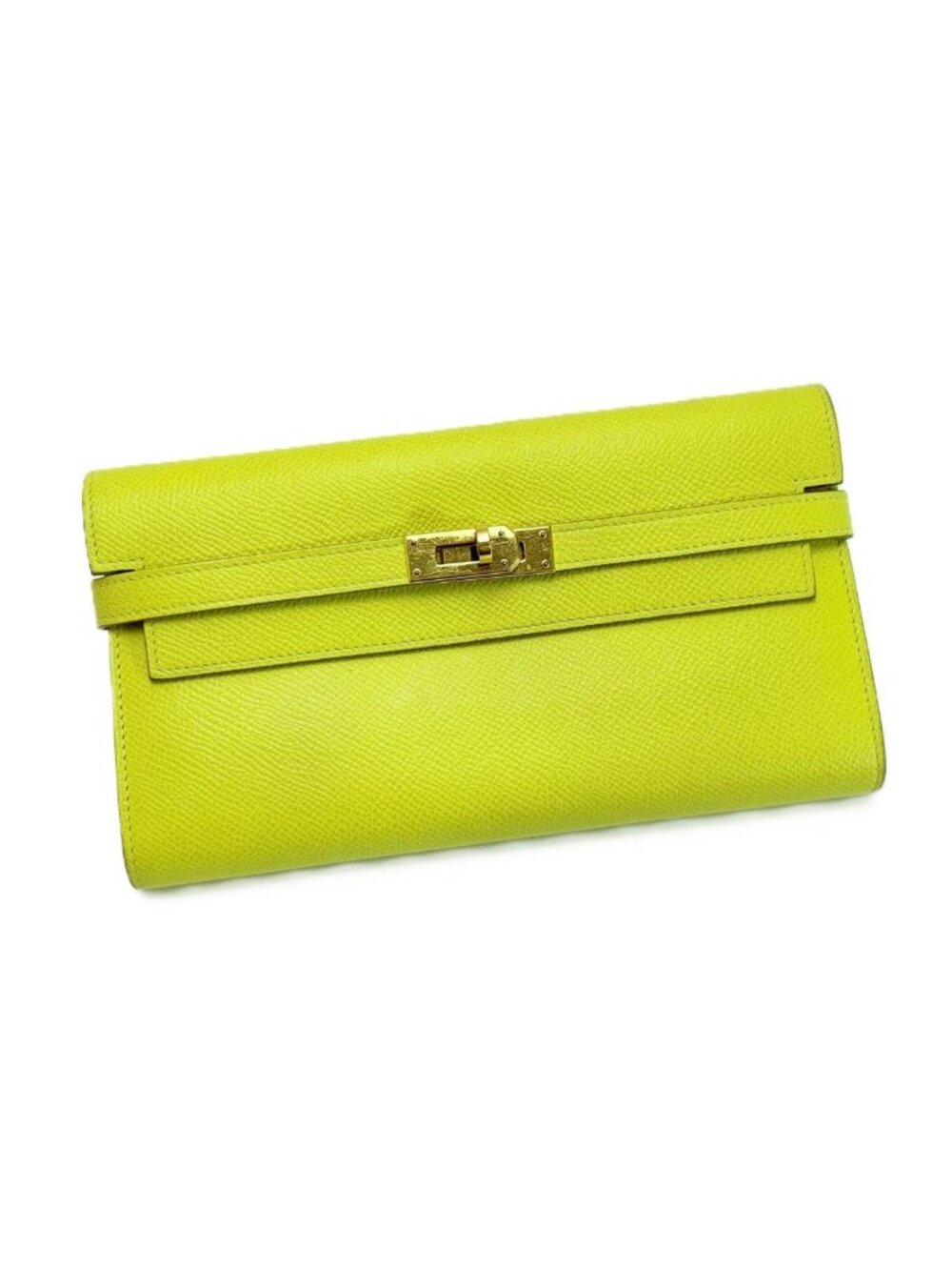 Hermes Kelly Veau Epsom Soufflet Wallet Silver